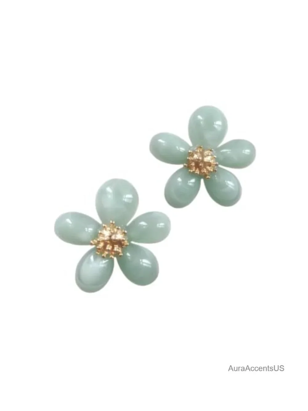 Resin Petal Floral Stud Earrings for Women Boho Statement Jewelry